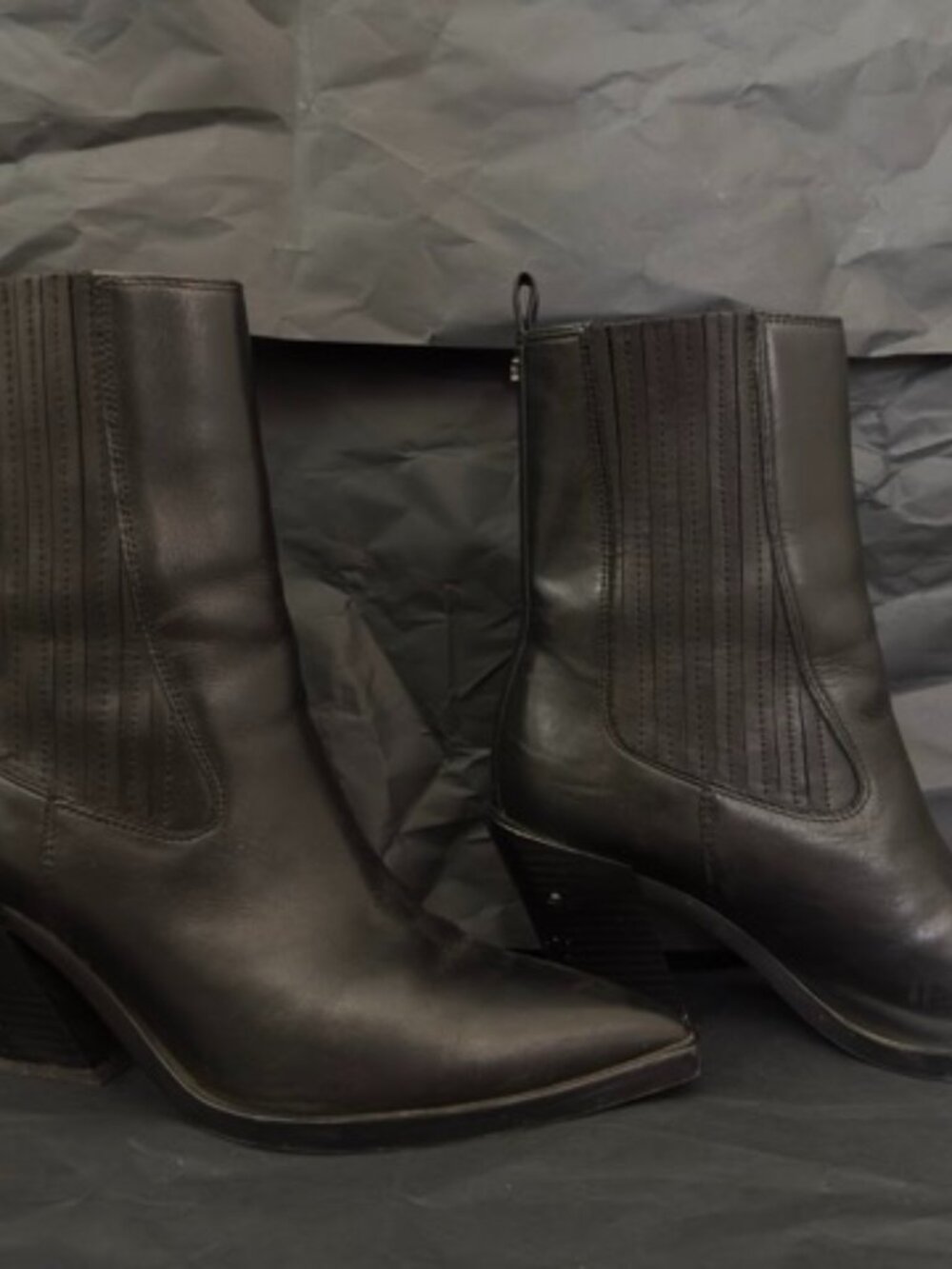 SAM EDELMAN Black Western Booties